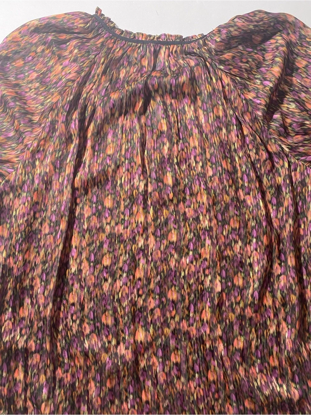 NEW Plus Sz 2X Democracy Floral Print V-Neck Long Smock Cuff Sleeve Blouse $84 - Picture 10 of 13